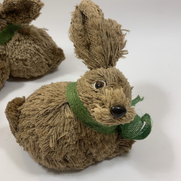 Pier 1 Imports Bristle Bunnies Easter Decoration Whimsical Centerpiece 3-Piece - Picture 9 of 15